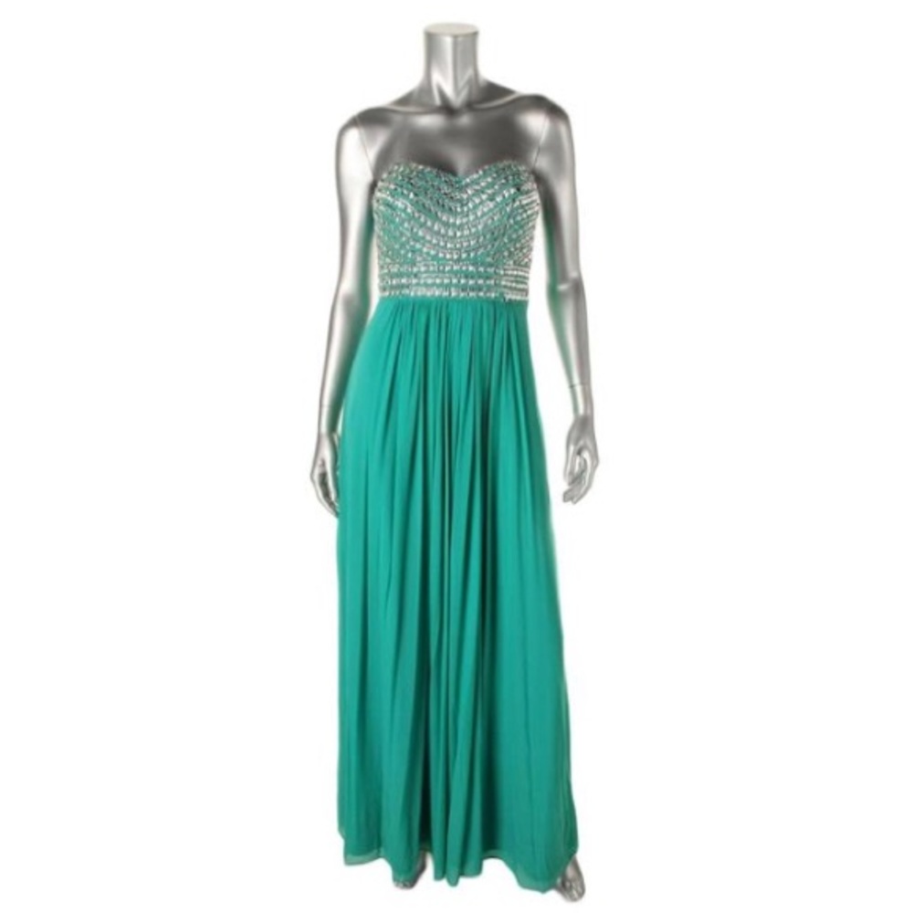 Joanna Chen  Green Embellished Strapless
